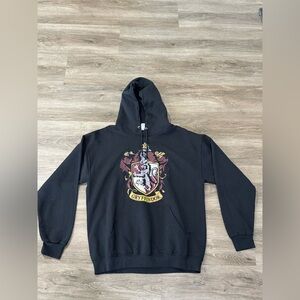 Harry Potter Gryffindor House Wizarding World Black Hoodie Size Large